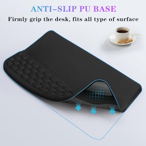 Computer Keyboard Stand Pad with Wrist Rest, Ergonomic Comfy Tilted Keyboard Holder, Keyboard Tray Support for Office Home (02-Black) - color: 02-black