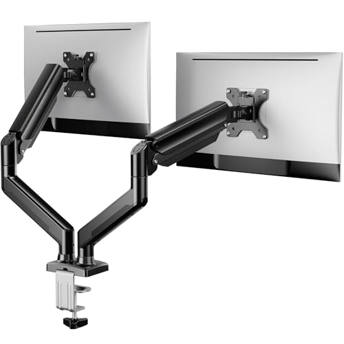 ErGear Dual Monitor Stand up to 33 inches Screen, Load-Bearing Max 22 lbs Each Arm, Adjustable Dual Monitor Mount, Sturdy Steel vesa Monitor Mount with Stable VESA 75x75 100x100mm - size: 17"-33", style: Dual Arms