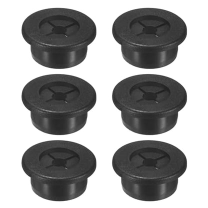 M METERXITY 6-Pack Rubber Grommets for Wiring 22mm Desk Grommet Double-Sided Flexible Cable Cord Grommet Desk Hole Cover for Cables/Wires Through Protection Cable Grommet [Black] - size: 22mm