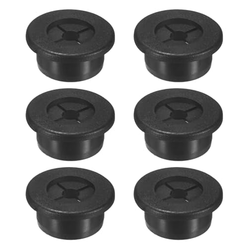 M METERXITY 6-Pack Rubber Grommets for Wiring 22mm Desk Grommet Double-Sided Flexible Cable Cord Grommet Desk Hole Cover for Cables/Wires Through Protection Cable Grommet [Black] - size: 22mm