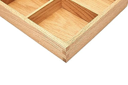 pandapark Wood Organizer Tray,Black Walnut,Desk & Drawer Storage Box (Oak Master-4) - color: Oak Master-4