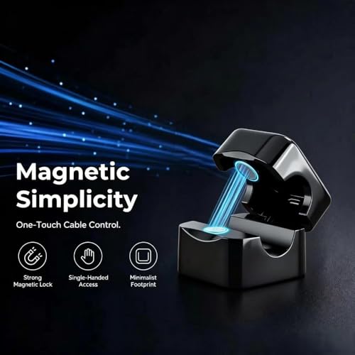 Magnetic Cable Clips, 9 Pack Cord Organizer Holder for Desk, Home, Office, Car, Nightstand, Adhesive Wire Management