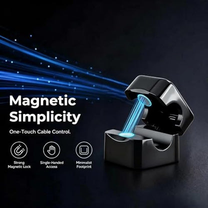 Magnetic Cable Clips, 9 Pack Cord Organizer Holder for Desk, Home, Office, Car, Nightstand, Adhesive Wire Management