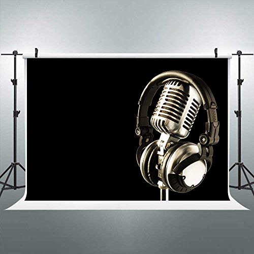 Headphones Backdrop Headset Photography Background for Party (7x5FT) - size: 7x5FT