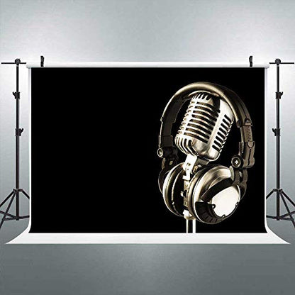 Headphones Backdrop Headset Photography Background for Party (7x5FT) - size: 7x5FT