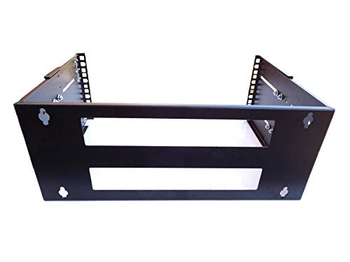 4U 19-Inch Hinged Extendable Wall Mount Bracket Network Equipment Rack - Black