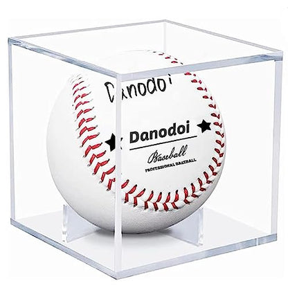 Danodoi Baseball Display Case UV Protected Acrylic Clear Baseball Holder Square Cube Ball Protector Memorabilia Autograph Display Box for Official Size Baseball - size: ONE PACK
