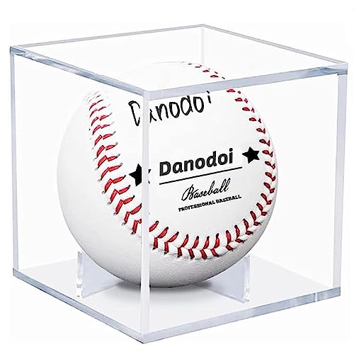 Danodoi Baseball Display Case UV Protected Acrylic Clear Baseball Holder Square Cube Ball Protector Memorabilia Autograph Display Box for Official Size Baseball - size: ONE PACK