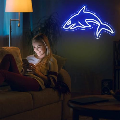 Shark Neon Signs for Wall Decor，Led Neon Light for Live Room, Bedroom, Christmas Birthday Party Gift - style: shark