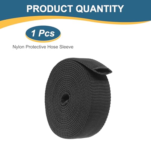 HARFINGTON Nylon Protective Hose Sleeve 0.6" ID 10FT Cable Cover Sheath Hydraulic Hose Protector Wrap for Welding Cord Tig Torch Hydraulic, Black - size: 0.6" ID 10FT