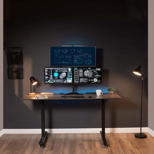 VIVO Triple LCD LED Computer Monitor Desk Stand, Free Standing Heavy Duty Fully Adjustable Mount for 3 Screens up to 30 inches STAND-V003E - size: 13" to 30" screens, style: Freestanding