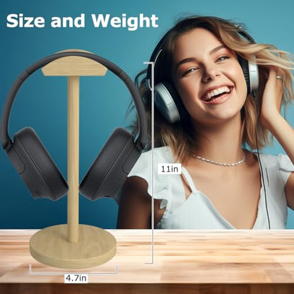 Headphone for Desk Hanger Holder Organizer Keeper Racks Storage Mount Gaming Headset Stand Premium Functional Craftmanship Headset Stand (Wood Tone) - color: wood tone