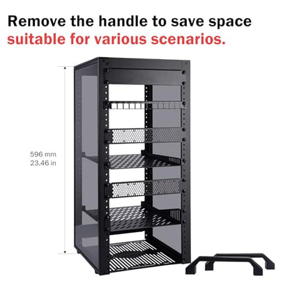 GeeekPi 12U Network Rack, 10 inch Mini Server Rack for Network, Servers, Audio, and Video Equipment, DeskPi RackMate T2 Rackmount, 10.23 inch Depth - color: Black