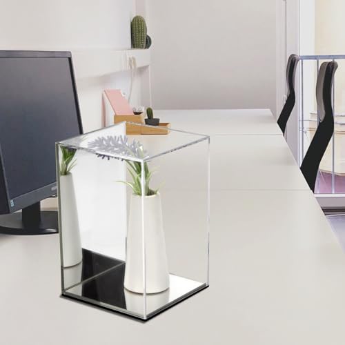 Clear Acrylic Display Case with Mirrored Back and Base, Assemble Countertop Storage Box Stand Organizer, Cube Dustproof Display Box Showcase for Action Figures Doll Models Toys, 4x4x6Inch - size: 4x4x6Inch