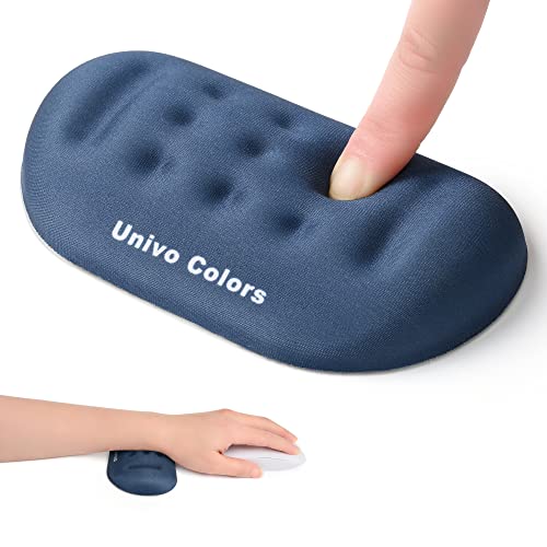 UnivoColors Navy Superfine Memory Foam Wrist Rest Soft Gel Ergonomic Mouse Pad Wrist Support for Mouse, Gaming, Computer, Laptop, Office - color: Wr_navy, style: Wrist Rest