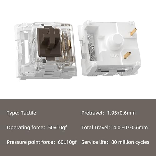 Mechanical Gaming Keyboard Brown Switches,3 Pin 50gf RGB SMT Tactile Switch,Dustproof and Waterproof Switch (Brown,36PCS) - color: Brown, size: 36Pcs