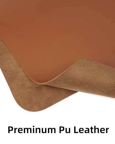Large Desk Mat 55" x 17"Leather Desk Pad Protector,Mouse Pad,Office Desk Mat, Non-Slip PU Leather Desk Blotter,Waterproof Keyboard mat for Office/Home/Decor (Brown) - color: Brown, size: 55" x 17"