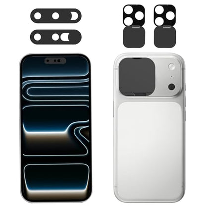 Front Camera Cover Compatible for iPhone 17Pro /17 Pro Max with Rear Lens Cover,Protect Privacy and Security But Not Affect Facial Recognition(2Pack)-2025 Updated Version Black - size: 17Pro/17 Pro Max-Black