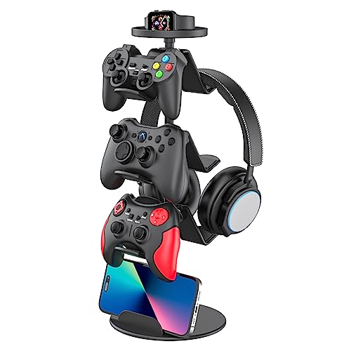 Game Controller Stand Headphone Holder, Multi Adjustable Game Controller Headset Hanger for All Universal Gaming PC Accessories, Xbox PS4 PS5 Nintendo Switch (4 Layers)