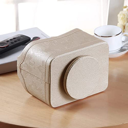 PUSU Leather 360°Rotatable Remote Control Holder,Nightstand TV Remote Caddy,Office Supplies Desktop Organizer,Spinning Storage Box for Pen,Mail,Phone,DVD, Blu-Ray, Media Player, Heater Controllers - color: 1 A Embroidery Flower