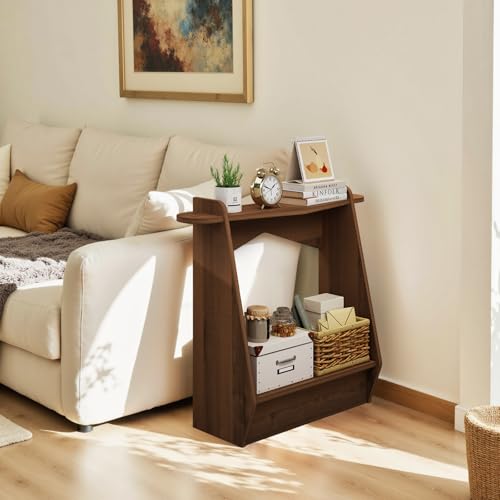 Pmnianhua Wood Console Table, 2-Tier Accent Storage Sofa Table, Wooden Farmhouse Entryway Organizer Shelf for Entrance, Hallway, Living Room, Bedroom(White)