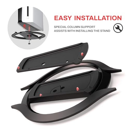 playvital Vertical Stand for ps5/Slim/ps5 Pro Console, Non-Slip Base, Black | Space-Saving,Cooling Improved, Anti-slip pads, Stable Stand, Vertical Mount Base Accessories, for Console Disc & Digital - color: Black
