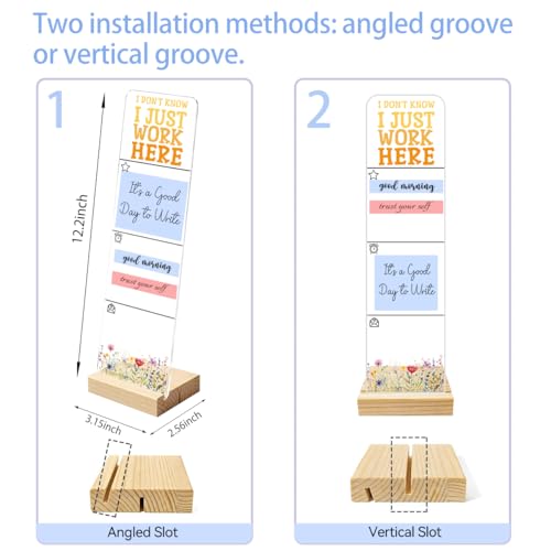 Sticky Notes Monitor Memo Board with Removable Wooden Base I Dont Know I Just Work Here Funny Quote Message Board Portable Sticky Note Holder with 200 Sheets Sticky Notes Humorous Office Desk Decor - color: Work