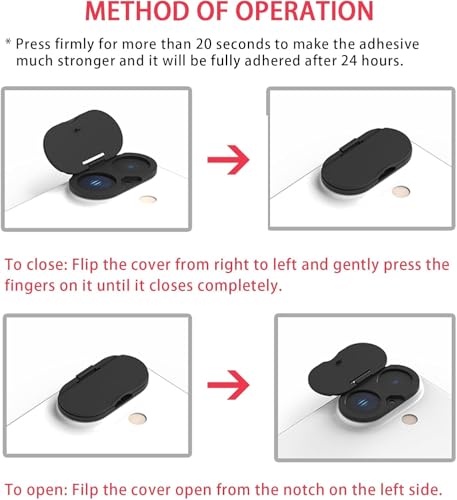 Front Camera Cover Compatible for iPhone 16/16 Plus with Rear Lens Cover,Protect Privacy and Security But Not Affect Facial Recognition (2Pack)-2025 Updated Version - size: 16/X16Plus