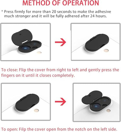 Front Camera Cover Compatible for iPhone 16/16 Plus with Rear Lens Cover,Protect Privacy and Security But Not Affect Facial Recognition (2Pack)-2025 Updated Version - size: 16/X16Plus