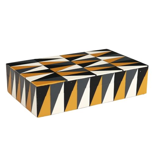 Handicrafts Home Large Decorative Storage Box with Lid, Coffee Table Storage Box, Decorative Remote Control Holder, Keepsake Storage Box for Living Room & Shelf Decor, Puzzle Guild 12 x 6 x 2 - color: PUZZLE-GUILD, size: 8 x 5 x 2 Inches