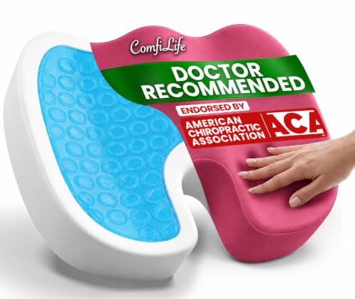 ComfiLife Premium Gel & Memory Foam Seat Cushion – Doctor Recommended Office Chair Cushion, Car Seat Cushion – Chair Cushions for Back & Sciatica Pain Relief – Seat Cushions for Office & Desk (Pink) - color: Pink, size: Large
