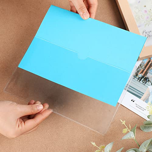 30 Pack Self-Adhesive Index Card Pockets with Top Open for Loading - Ideal Index Card Holder for Organizing and Protecting - Crystal Clear Plastic (5.8 x 8.7 Inches) - size: 5.8 x 8.7 Inches