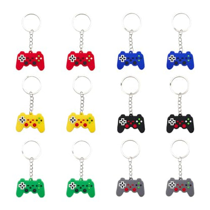 12PCS Video Game Controller Keychains, Mini Games Handle Keychain Pendant Favors, Games Controller Handle Key Ring Charm - color: 12pcs