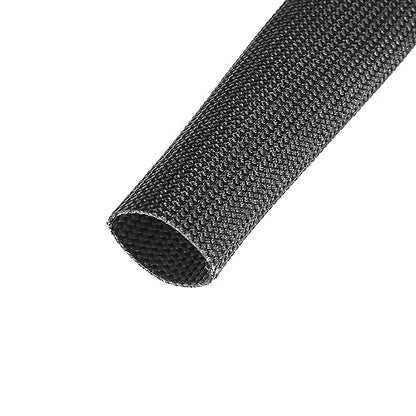 X AUTOHAUX Fiberglass Heat Wire Shield Sleeve Heat High Temp Shield Adjustable Heat Shield 10ft 10mm 3/8" Black for Car Wire Loom Protection - size: 3/8"