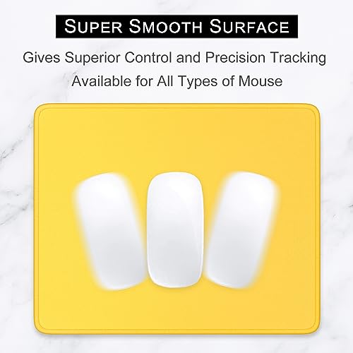 Hsurbtra Mouse Pad, Premium-Textured Square Mousepad 10.2 x 8.3 Inch, Stitched Edge Anti-Slip Waterproof Rubber Pretty Cute Computer Mat for Office Gaming Laptop Women Kids Apricot Yellow - color: Apricot Yellow, size: Square Mousepad (10.2" x 8.3")