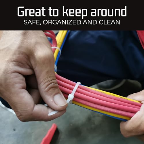 Bolt Dropper 12-Inch White Zip Ties - 100-Pack Reusable Heavy Duty Wire and Cable Ties - Durable Self-Locking Nylon with 120 lbs Tensile Strength - UV and Temperature Resistant for Indoor and Outdoor - color: White, size: 12" 120lb