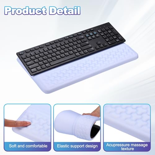 PATIKIL Computer Keyboard Stand with Wrist Rest, Computer Wrist Support Pad, Keyboard Stand Riser Holder Pad for Office Desk Gaming Home, Blue - color: Blue
