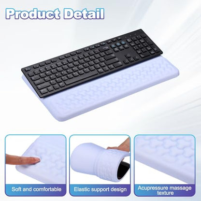 PATIKIL Computer Keyboard Stand with Wrist Rest, Computer Wrist Support Pad, Keyboard Stand Riser Holder Pad for Office Desk Gaming Home, Blue - color: Blue
