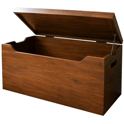 Entryway Storage Chest for Shoe, Boots & Bags, Fully Assembled, Walnut - color: Entryway Bench Storage - Walnut