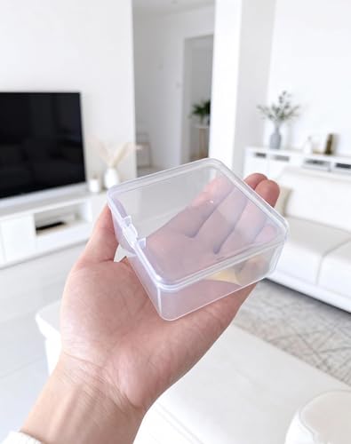 17 Pack Clear Plastic Storage Boxes with Lids,Beading Storage 3x3x1.4 Inches Square Organizer Containers for Small Parts, Crafts, Jewelry, SMT Components