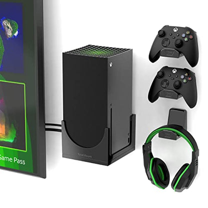 TotalMount – Wall Mount for Xbox Series X – Prevents Your Xbox from Falling by Securing Each Side (Large Bundle: Wall Mount and 3 Controller Holders) - size: Large Bundle: Wall Mount and 3 Controller Holders