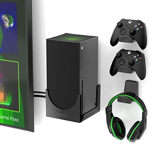 TotalMount – Wall Mount for Xbox Series X – Prevents Your Xbox from Falling by Securing Each Side (Large Bundle: Wall Mount and 3 Controller Holders) - size: Large Bundle: Wall Mount and 3 Controller Holders