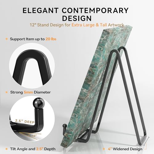 IPAME 12 Inch Large Plate Stands for Display - Metal Picture Frame Easel Stands for Plates, Books, Platters, Plaques, Decor (2 Pack) - size: 12 Inch