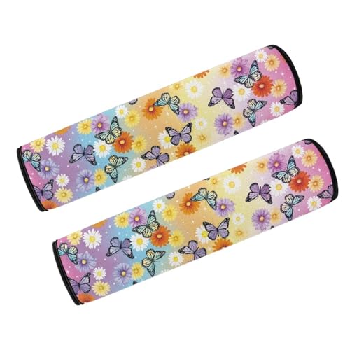 Wheelchair Armrest Pads Butterfly Daisy Wheel Chair Accessories Adults 2 Pack Wheelchair Arm Pads for Office Transport Chair Pressure Relief - color: Butterfly Daisy