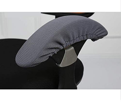 Isccdy Removable Washable Office Chair Armrest Slipcovers Covers Pads (Gray) - color: Grey