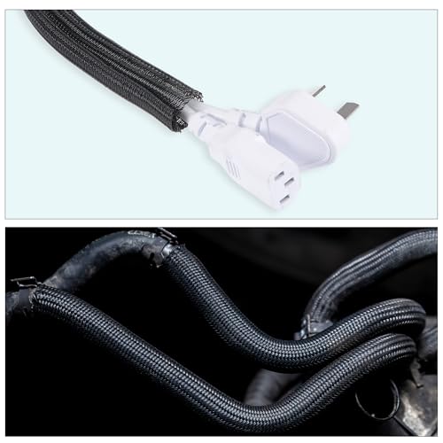 uxcell Expandable Sleeving, 1/4-inch 100ft Cable Sleeve, Gray - color: Gray, size: 1/4" x 100 Ft