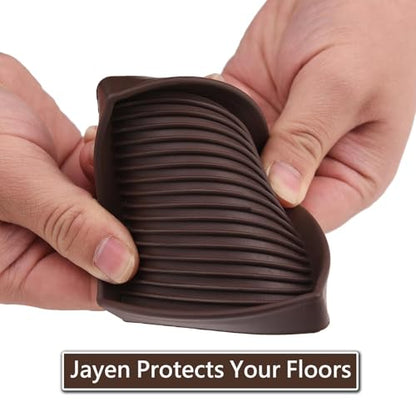 2x2 Non Slip Rubber Furniture Caster Cups for Hardwood Floors, Anti-Slip Square Furniture Coasters Pads Stopper Gripper Floor Protectors for Bed Couch Table - size: 8 Pcs Brown