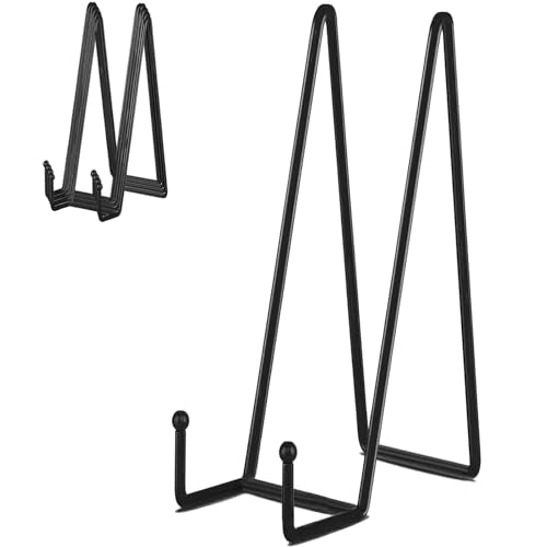 IBosins 5 Pack 14 Inch Plate Holder Display Stands, Large Metal Black Frame Stand for Picture, Book, Photo Easel, Creation, Collectibles - color: Black, size: 14 Inch