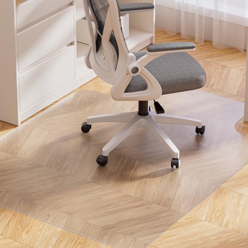 Yecaye Desk Chair Mat for Hardwood Floor, Office PVC Computer Chair Mat, Floor Protector for Rolling Chairs (Transparent, 48" x 60") - size: 48" x 60"