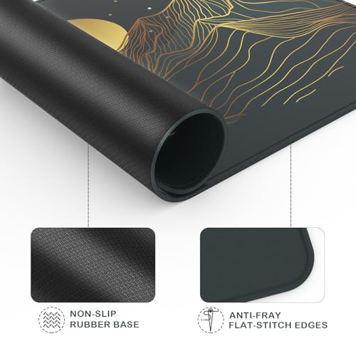 eulps Mouse Pad with Stitched Edge, Multiple Patterns Computer Mouse Pads with Non-Slip Rubber Base, Washable Cloth Mousepad, for Gaming, Laptop, PC (Lunar Peaks) - color: 30Lunar Peaks